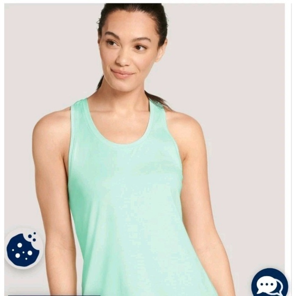 Jockey Womens Activewear Performance Racerback Tank Top Moonlight Jade Green Lg